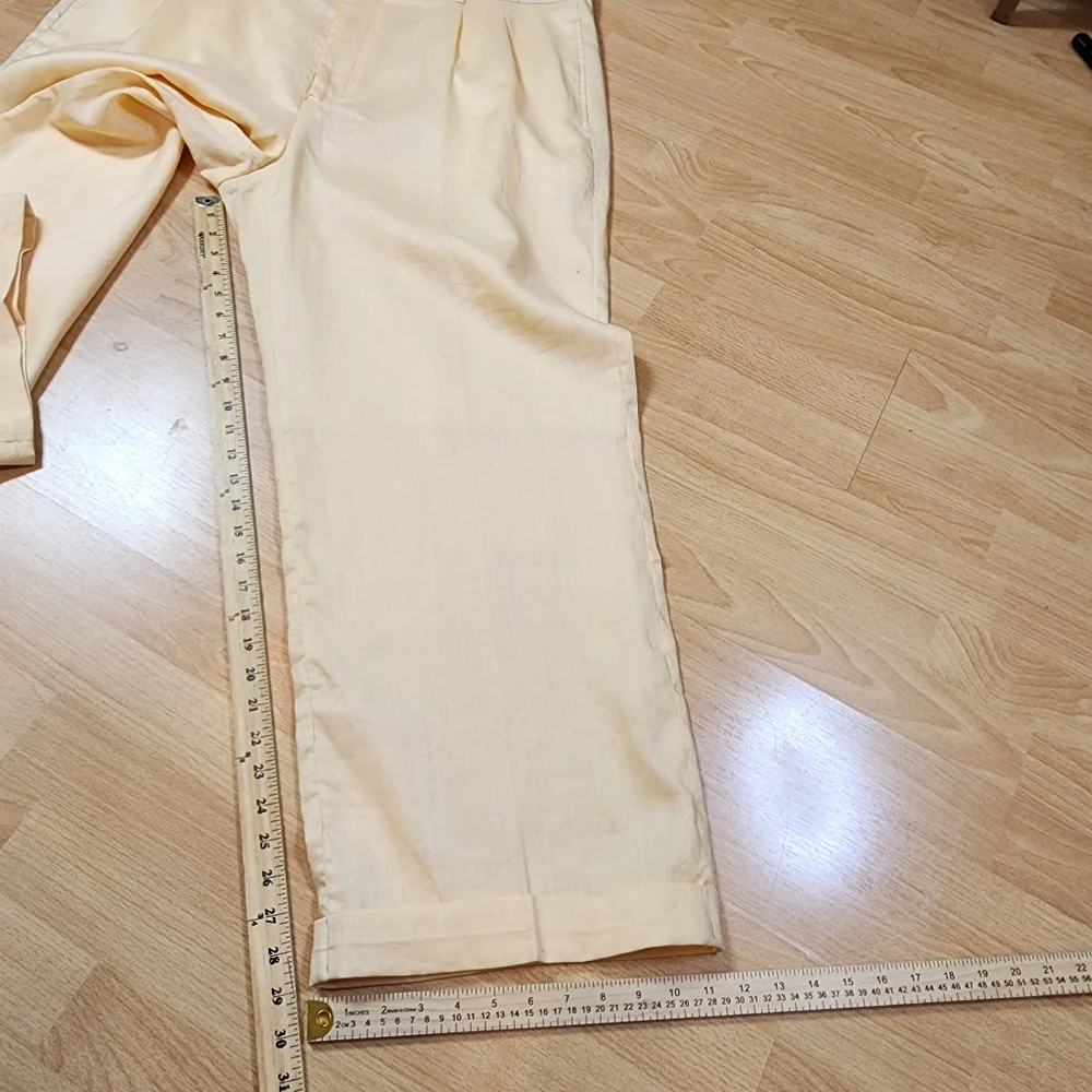 NWT Mojito 100% Linen Yellow Pleated Pants Men's Size‎ 44 (29